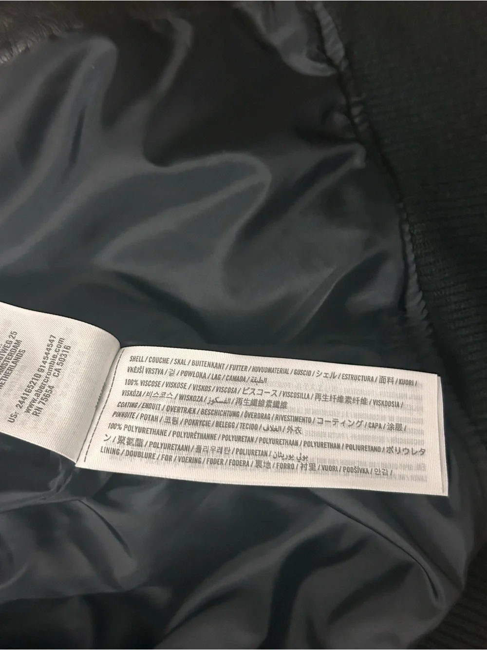 Abercrombie Kids Black Hooded Faux Leather Jacket
